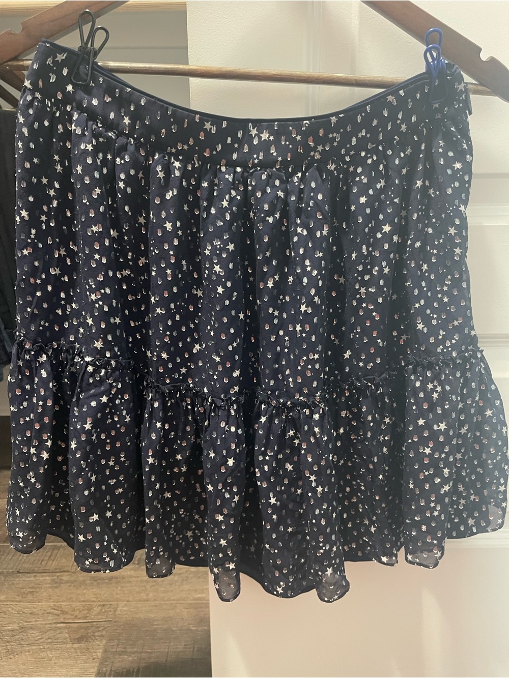 Women's Navy Star Print Tiered Skirt Kate Spade